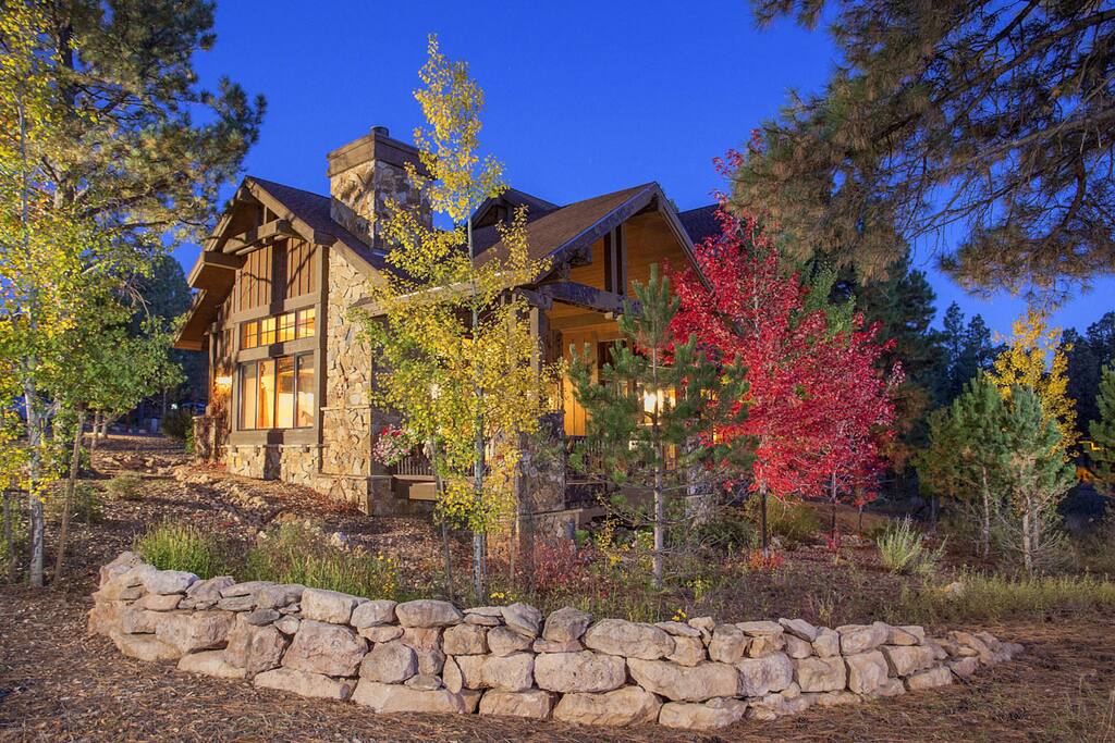 Beautiful golden aspen and maple trees change colors in the Fall.