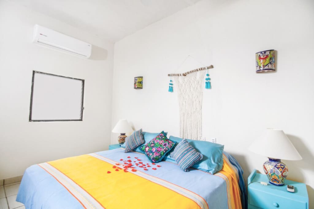 Beautiful bed with local Art