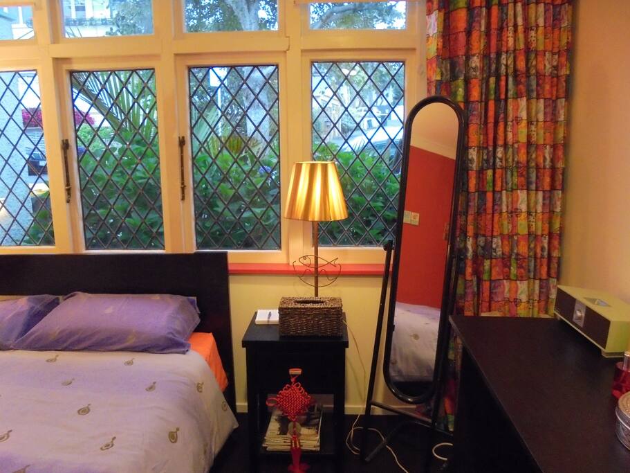 Bedroom also has a good sized desk and chair and iPod player.
