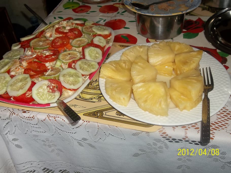 You will enjoy many organic fruits and vegetables