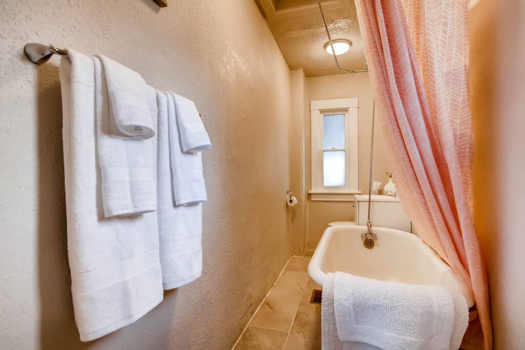 Master bath with claw foot tub.