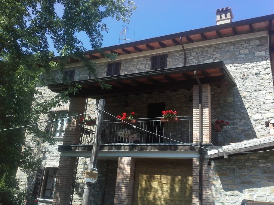 The terazza overlooking the back garden