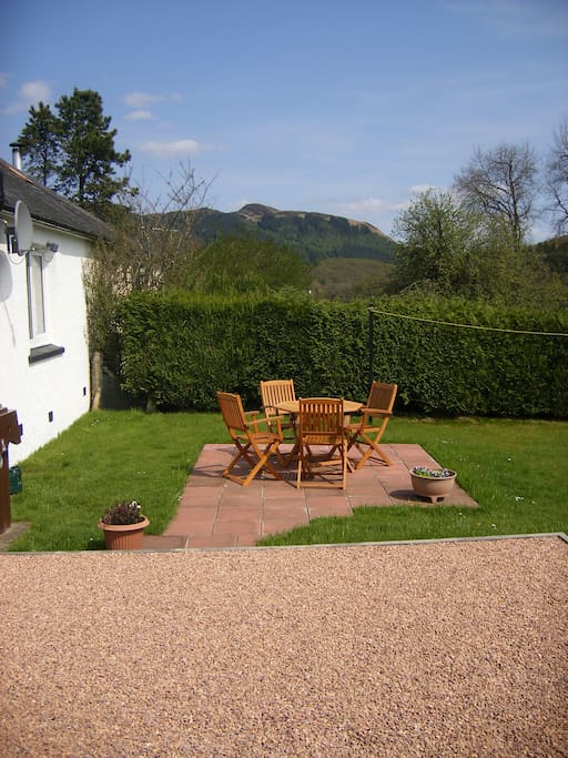 Seating area in the back garden