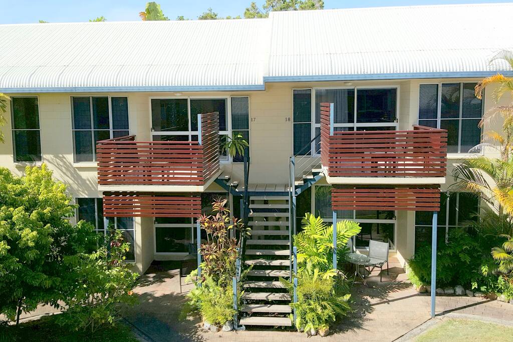 Ground floor with patio or first floor with balcony.