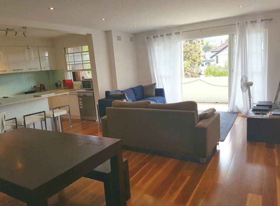 The open plan lounge and dining area.