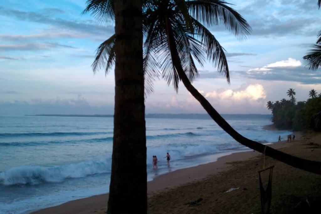 Beach to your right, next pic to your left from courtyard