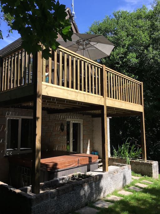 Newly installed deck and Hot Tub