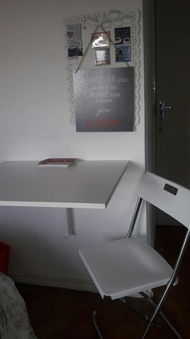 use of folded wall table