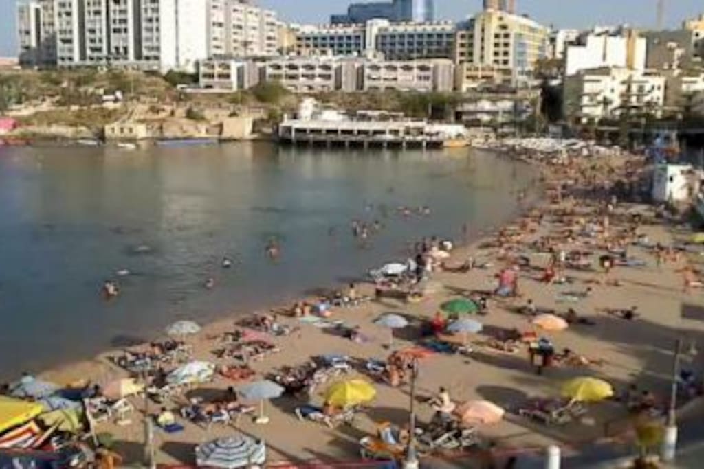 the closest beach, St. George's Bay Paceville