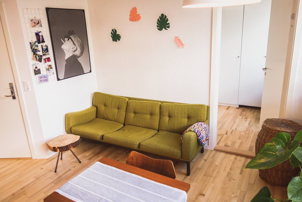 A relaxing couch! Alternatively, it can function as a bed by removing the back cushions and using the top layer mattress from the bed in order to make it comfortable. Not as comfortable as the bed, but it can do the trick!