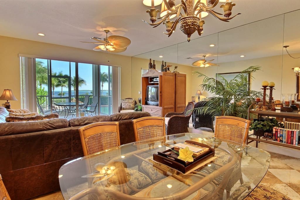 Open floor plan living with oceanview