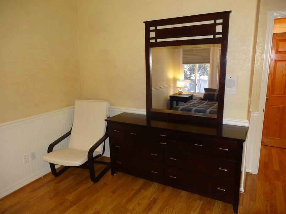 full dresser in master bedroom
