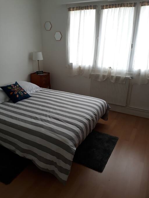 Chambre avec lit double .