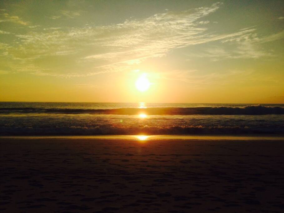 the beach down the road
