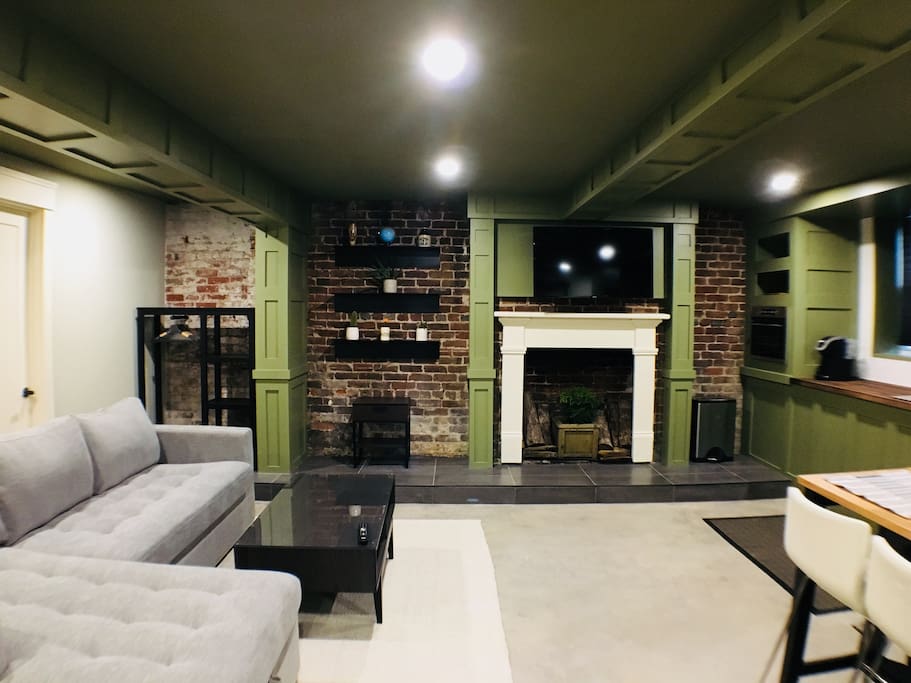 Cozy living space with in-floor heating.