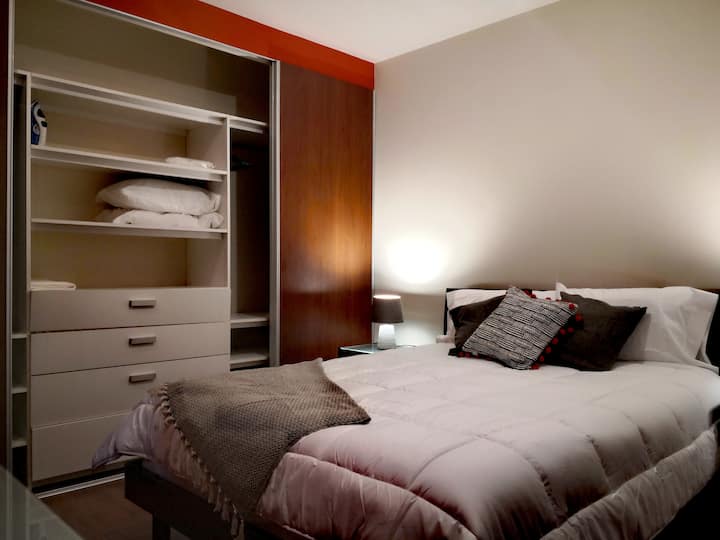 Large Closet with hangers and  Iron