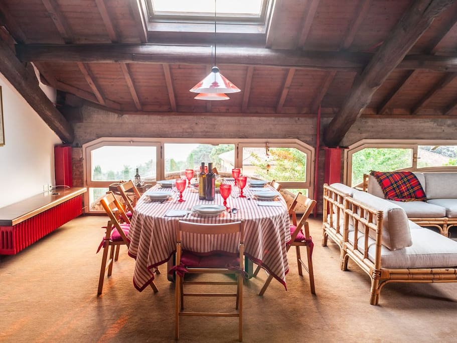 The cozy dining area