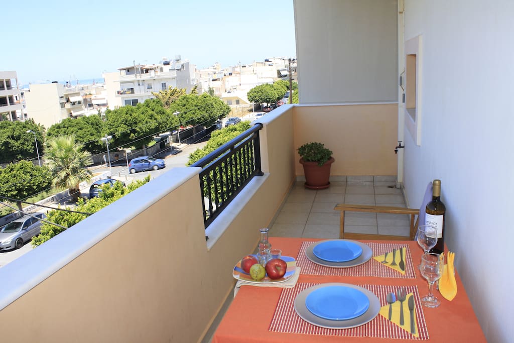 Raki is an alcohol drink we produce and left some in the apartment for you, you can taste it in our beautiful terrace, enjoying the Cretan breeze...