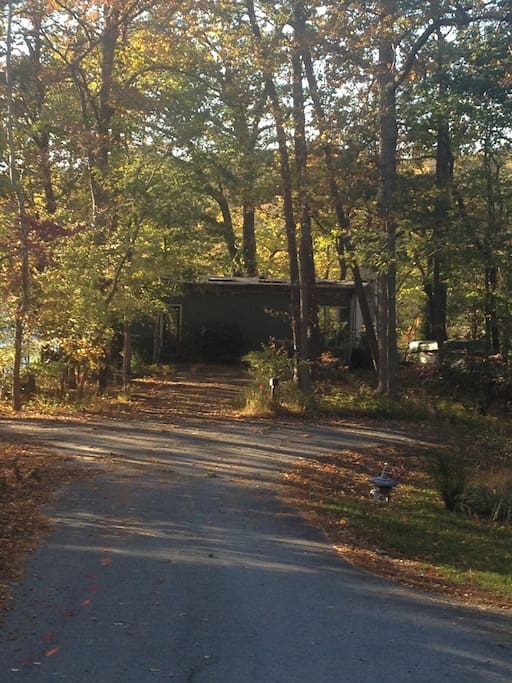 Bungalow at end of street; on the edge of the water. . .