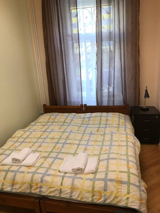 Room #1 (2 single beds, chair, table)