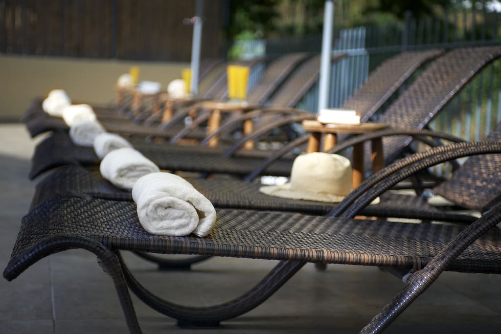 sunbeds at the pool