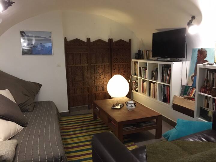 Moroccan living room 
in the basement