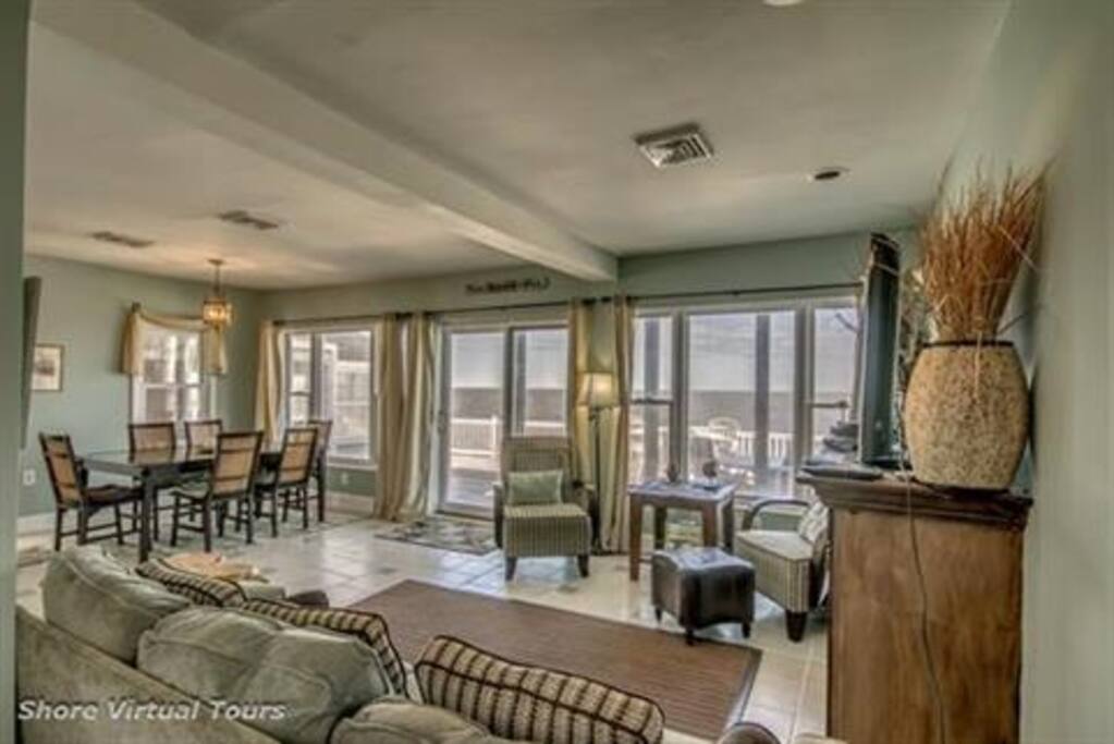 Living room with fireplace