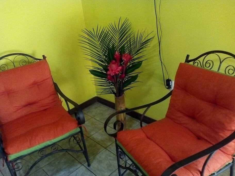 Cozy sitting area inside