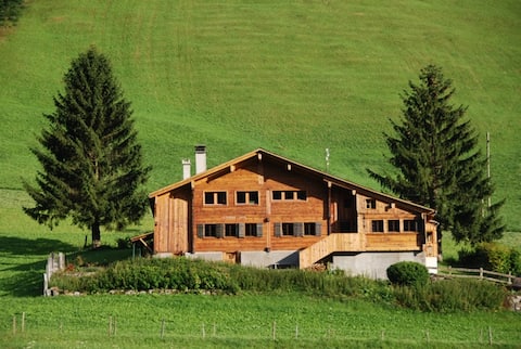 Old beautiful swiss alp chalet