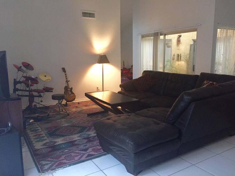 Large living space with large HD screen tv