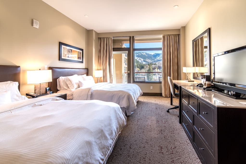 This is your exact room. The view is your exact spectacular mountain view south to Beaver Creek Mountain and the pool