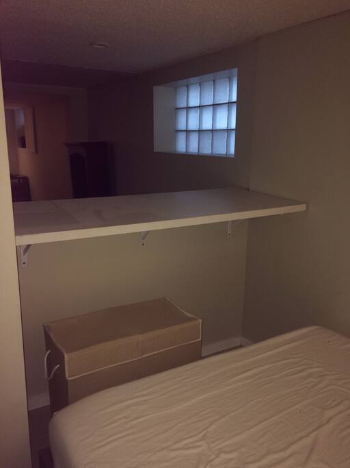 View from bed to living area