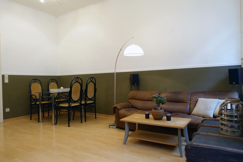 large, sunny living room