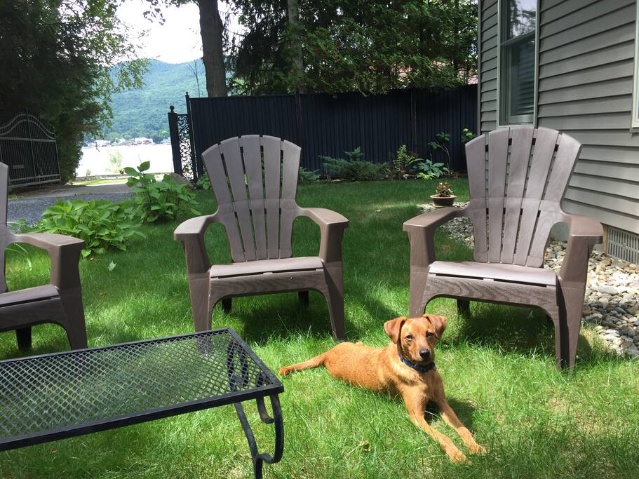 We are one house back from the lake with views.