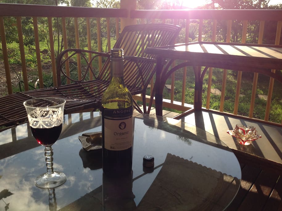 Enjoy a relaxing drink on the front verandah as the sun sets