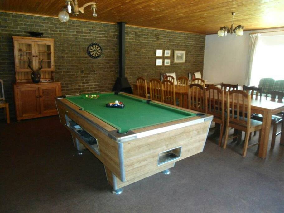 Entertainment area with dining table