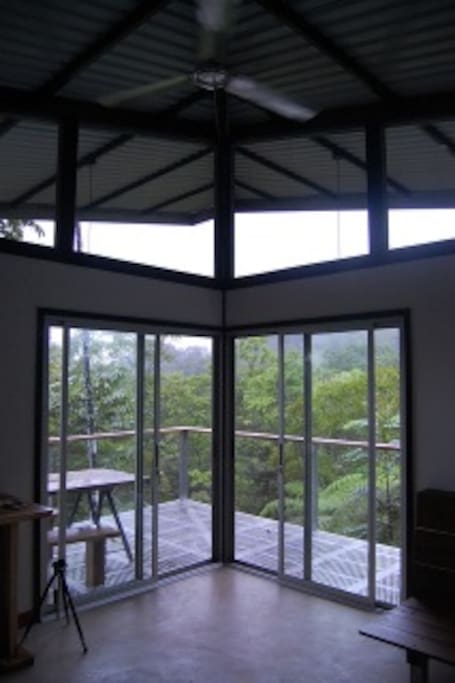 View from the open-concept living area