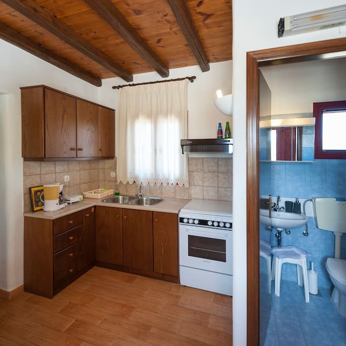Interior view of the studio, fully equipped kitchen