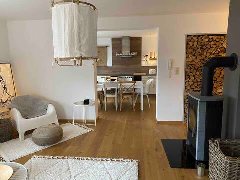 Boho apartment at Kunstanger No. 87 with fireplace