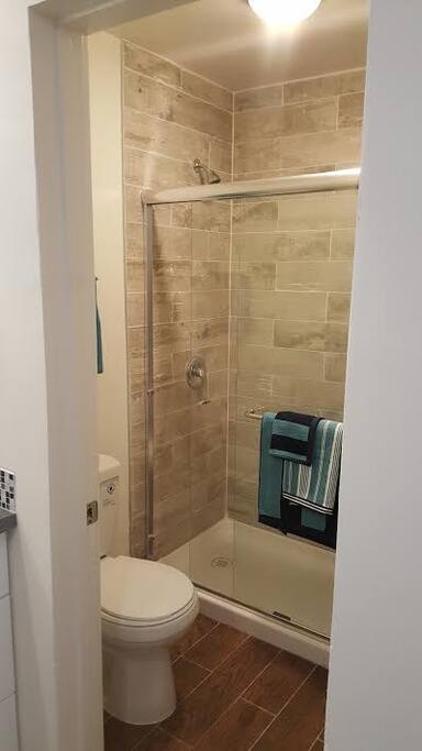 Custom Tiled Floors and Shower.