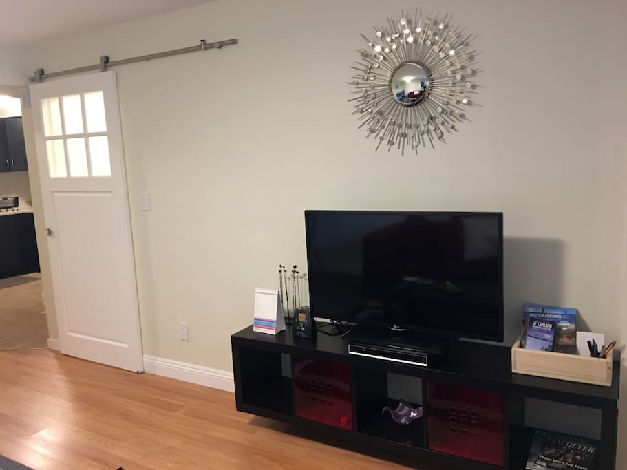 Living Room with Barn Door