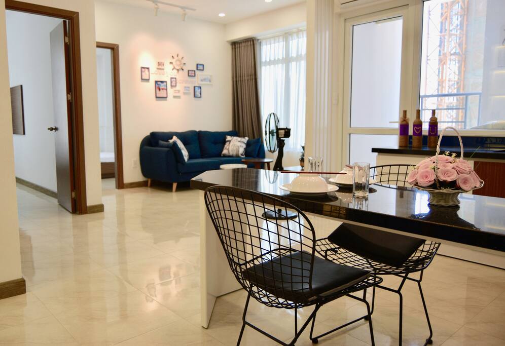 Living room and kitchen