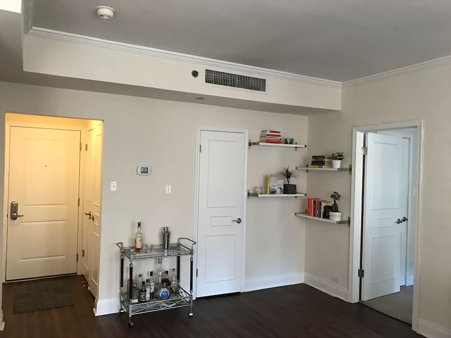 Beverage cart & bookshelves