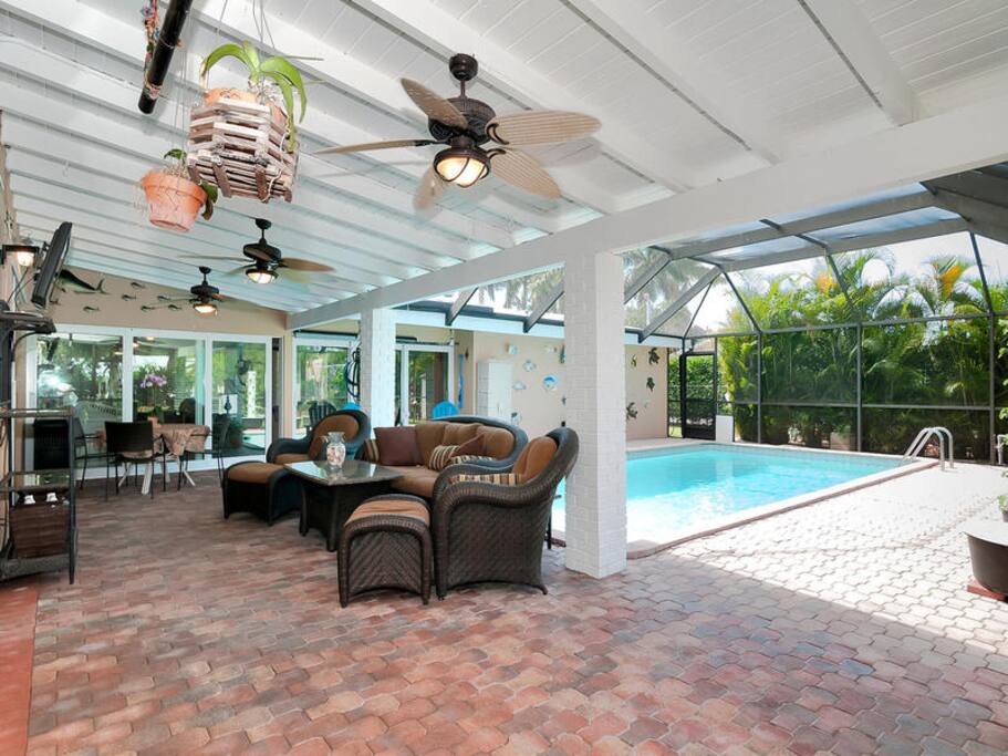 View of patio seating area.