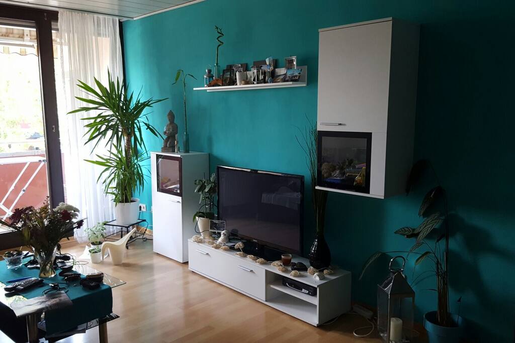 The living room with balcony
