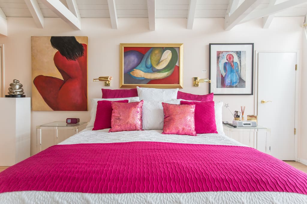 Master suite in artists home.