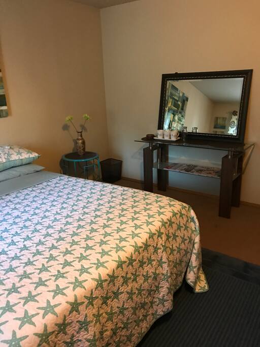 Queen size bed in private room
