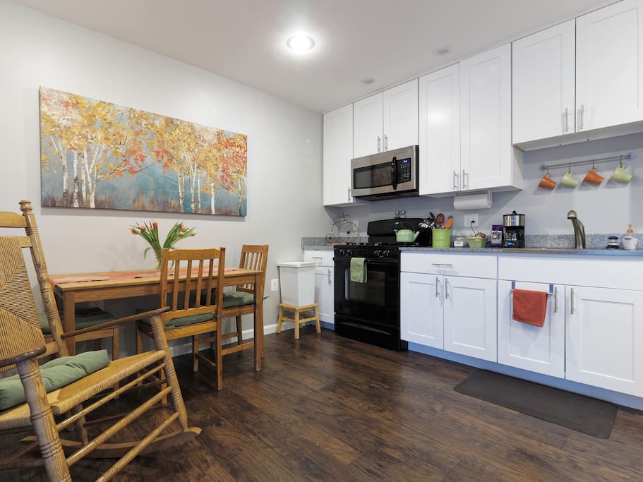 Full, dine-in kitchen. Just ask if you need something that's not already there, we can bring it right over.