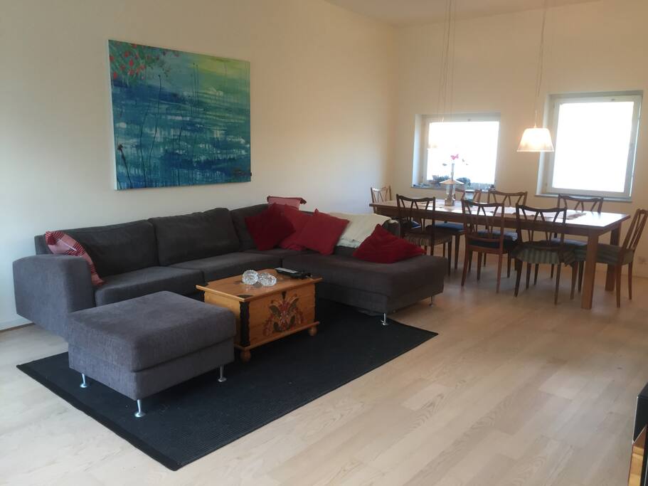 Open floorplan between the living room, dining room and kitchen. There's room for everyone.