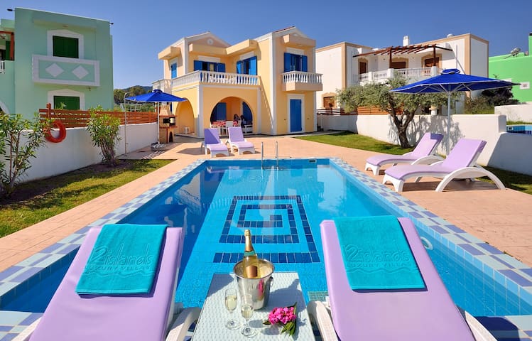 Lux 3bedroom Villa-Private Pool Kolymbia center